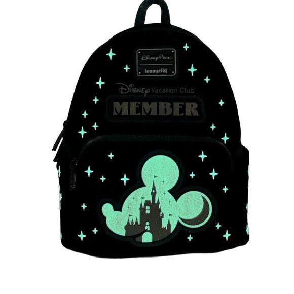 Disney Parks Vacation Club Member Loungefly Backpack DVC Mickey Icon Castle GITD - Picture 2 of 7